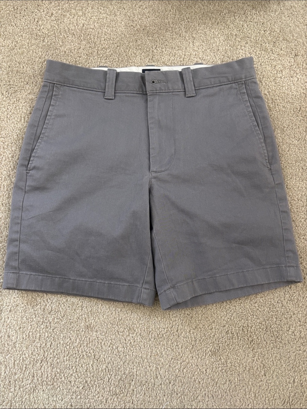 J. Crew Factory Gray Flat-Front Chino Shorts
